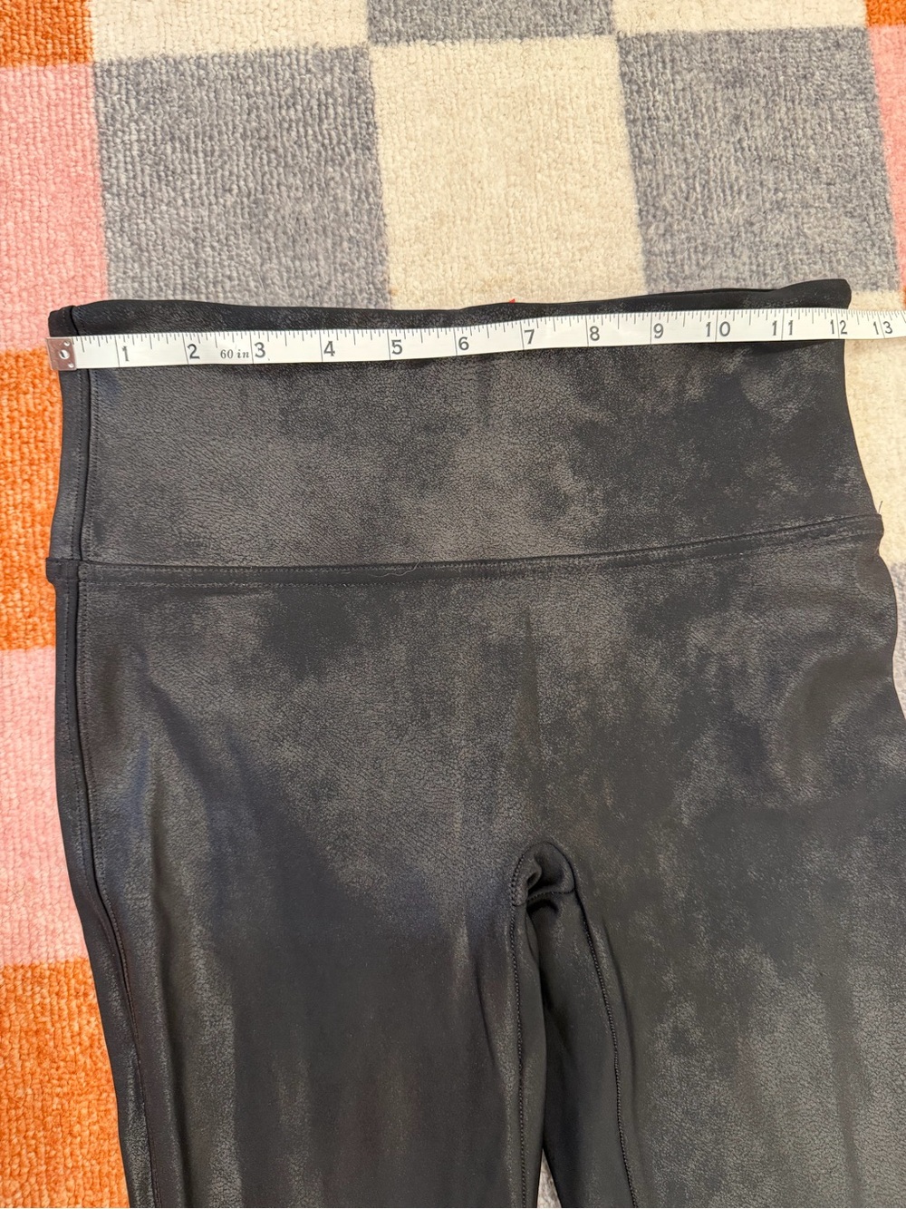 SPANX Faux Leather Leggings Black High Rise Shaping Size Small - Picture 7 of 10